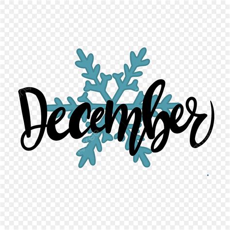 Gambar Tulisan Tangan Bulan Desember Dengan Ornamen Salju Png Efek Teks