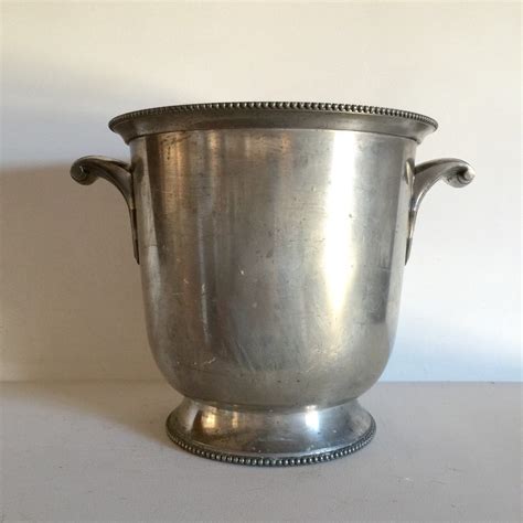 French Vintage Champagne Bucket Ice Bucket Silver Pewter Etsy Vintage Champagne Vintage