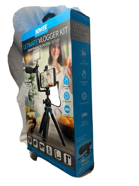 😍bower Ultimate Vlogger Pro Kit Wsmartphone Rig Hd Microphone 50 Led