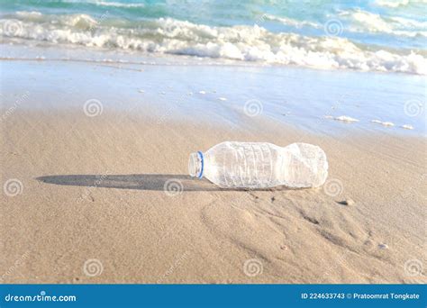 Plastic Bottle Garbage Lying On Sand Beach Garbage On Beach And Marine
