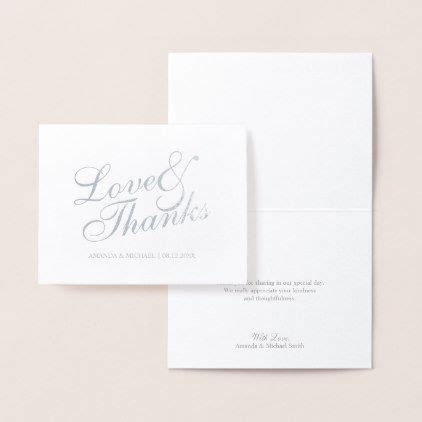 Love Thanks Elegant Wedding Thank You Silver Foil Card Zazzle Com