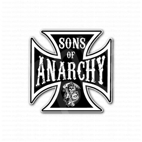 Sons Of Anarchy Cross Black Sticker Black Sticker Sons Of Anarchy