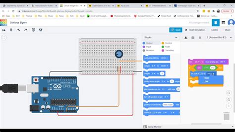 Tinkercad Tutorial Using The Arduino With Codeblocks Youtube