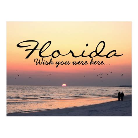 Romantic Florida Sunset Wish You Were Here Postcard