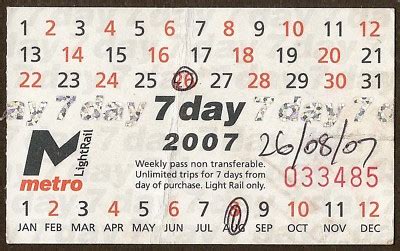 Sydney Metrorail Day Travepass Ticket Antique Price Guide Details Page