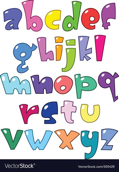 Cartoon Alphabet Royalty Free Vector Image Vectorstock Lettering