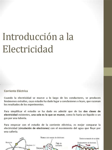 Introduccion A La Electricidad Pdf Corriente Eléctrica