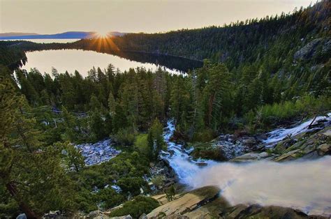 Cascade Falls Sunrise Lake Tahoe California And Several Spectacular