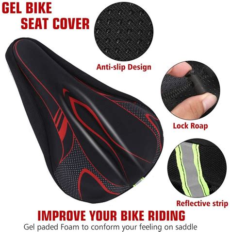 Kintto Bike Seat Cushion Bike Seat Cover Bicycle Saddle Covers Padded Silica Gel And Memory