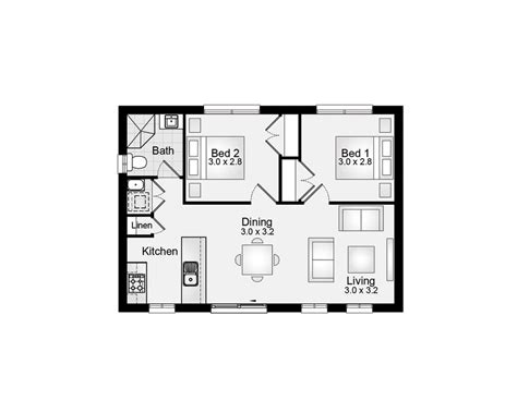 The Floor Plan For A Two Bedroom Apartment