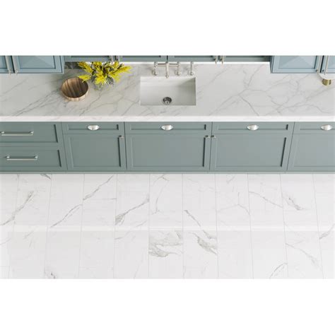 Satori Statuario Polished 12 In X 24 In Polished Porcelain Marble Look