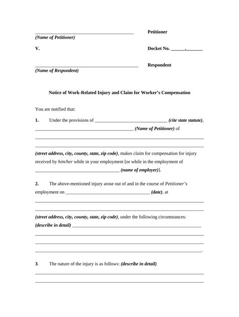Work Related Compensation Doc Template Pdffiller