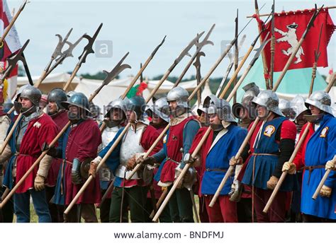 Stock Photo Yorkist Pikemen On The Battlefield At The Re Enactment Of