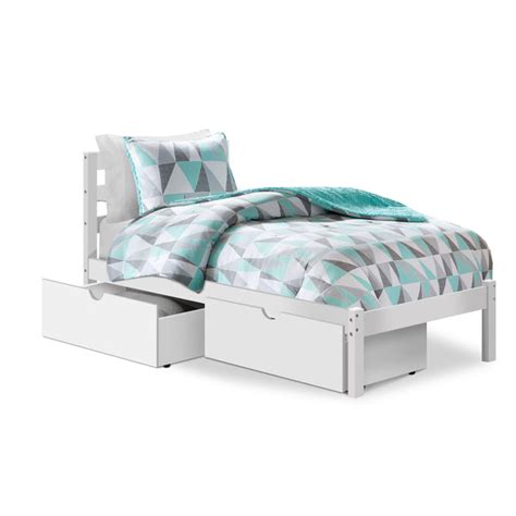 Pkolino Twin Bed With Storage Drawers White