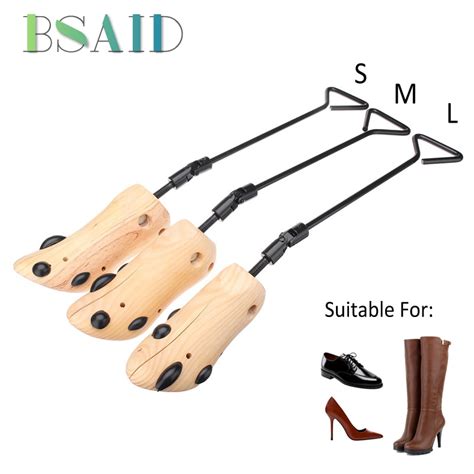 Bsaid 1 Pair Adjustable Wooden Shoe Tree Shaper Expander Shoe Trees For