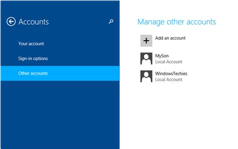 Setting Up Different Accounts In Windows 81 Windows Techies