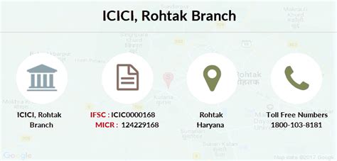 Icici bank ifsc codes are unique; ICICI Rohtak IFSC Code ICIC0000168