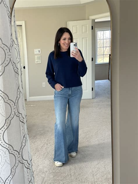 Fashion Look Featuring Mother Cropped Jeans And Everlane Crewneck