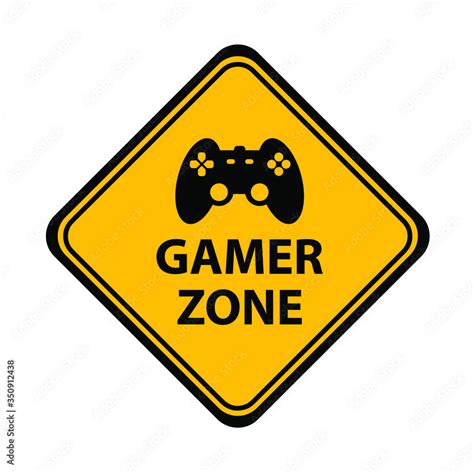 Gamer Zone Sign On White Background Stock Vector Adobe Stock