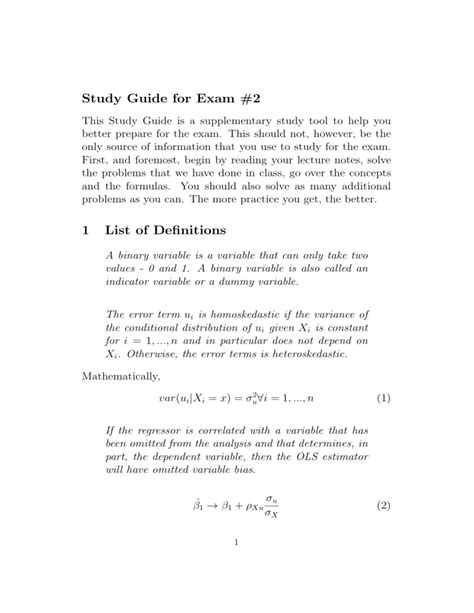 Study Guide Exam 2