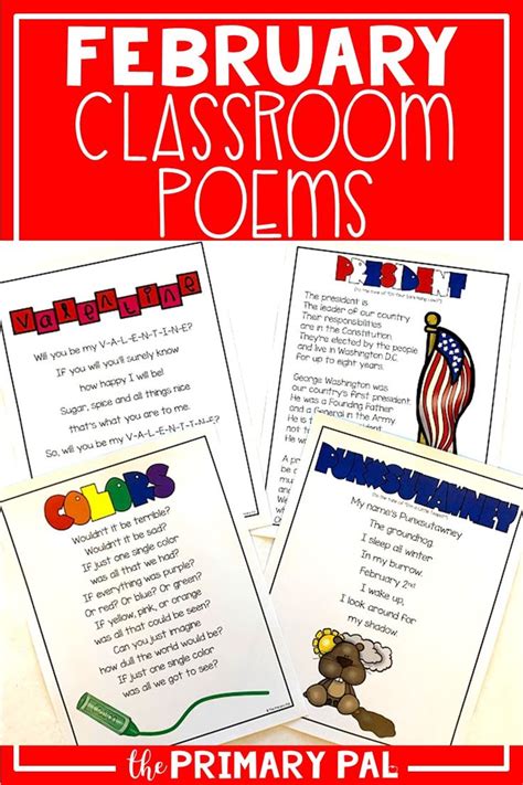 Two Posters With The Words February Classroom Poem