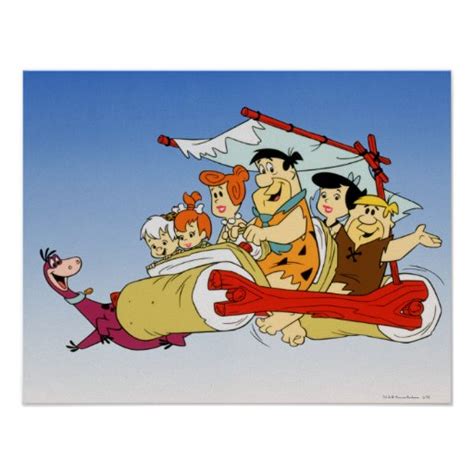 Fred Flintstone Wilma Barney And Betty Pebbles™ Poster Zazzle