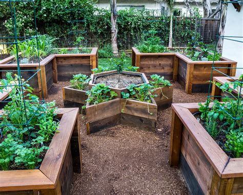 Backyard Garden Deck Verandas And Herb Garden Layout In