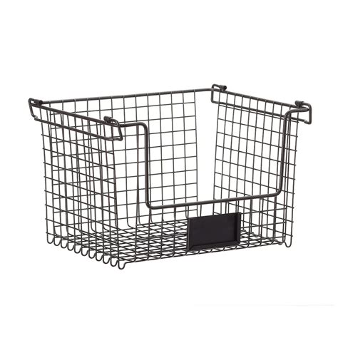 Idesign Black Stackable Basket The Container Store
