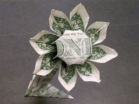 Easy Origami Money Flower With One Bill Crafting Papers