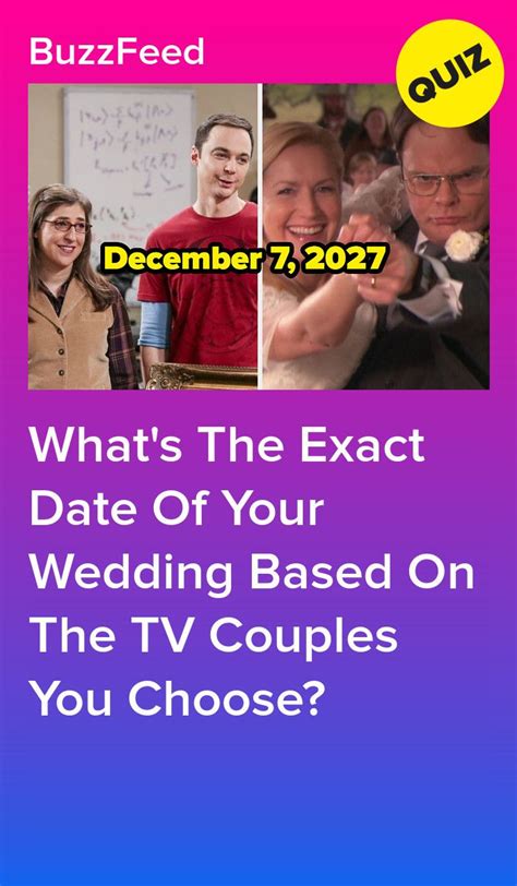 Choose Some Tv Couples And Well Give You The Date Of Your Wedding Tv
