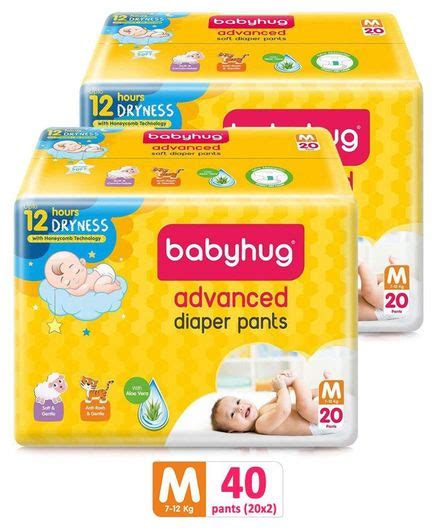Buy Babyhug Advanced Pant Style Diapers Medium 20 Pieces Pack Of 2