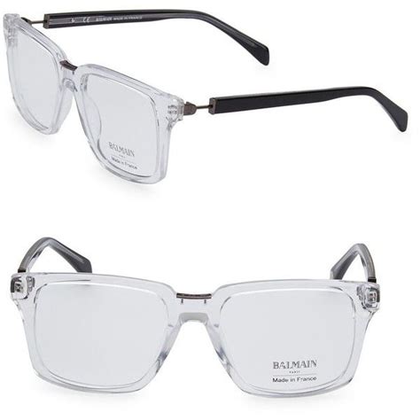 balmain 59mm clear square eyeglasses 390 liked on polyvore featuring men s fashion men s