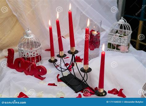 Romantic Candlelight Dinner For Valentineand X27s Day Stock Image Image Of Couple Female