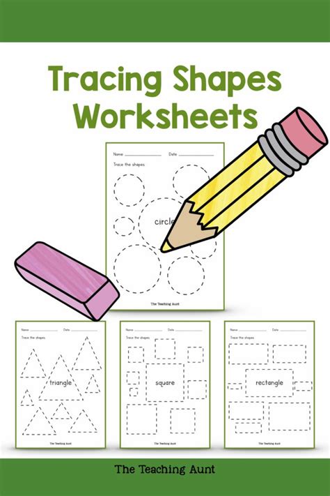 Shapes Tracing Worksheets Free Printable The Teaching Aunt