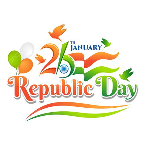 Indian Republic Day Vector Design Images 26th January Indian Republic Day Tri Color Typography