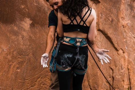 Rock Climbing Adventure Couple In Moab Utah Forever To The Moon