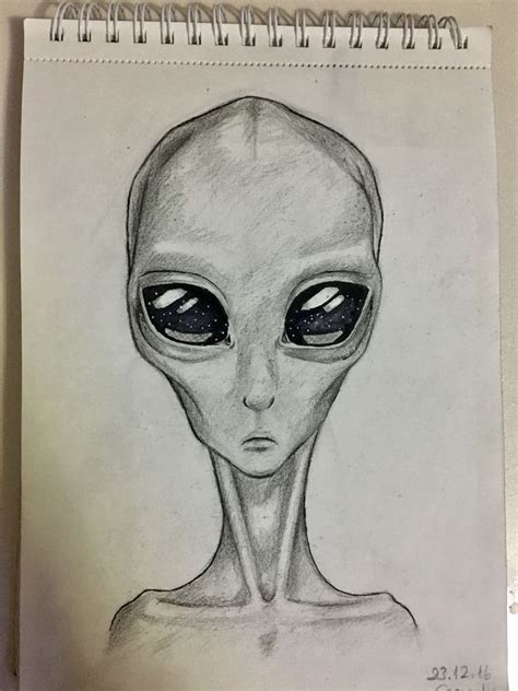 Alien Art Charcoal Art Drawings Sketches Simple Alien Art Scary