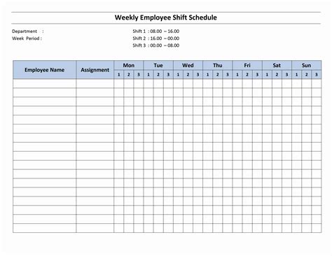 9 Best Images Of Free Printable Weekly Work Schedule Templates Blank