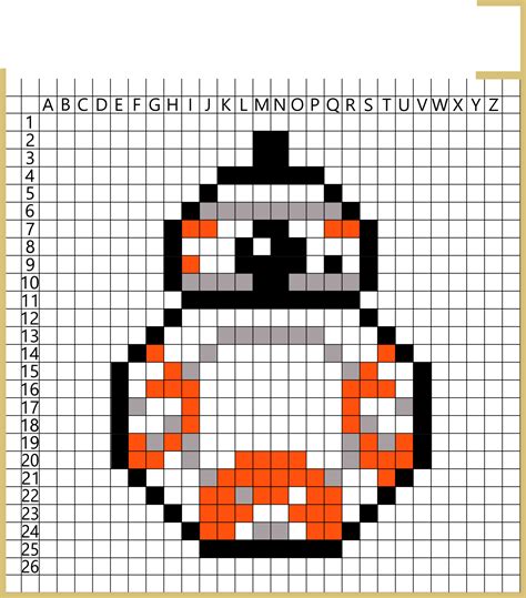 Pixel Art Star Wars Bb 8 Descărcare Gratuită De șabloane