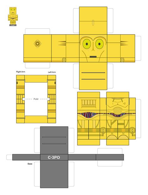 Printable C 3po Papercraft Template For Cut Out
