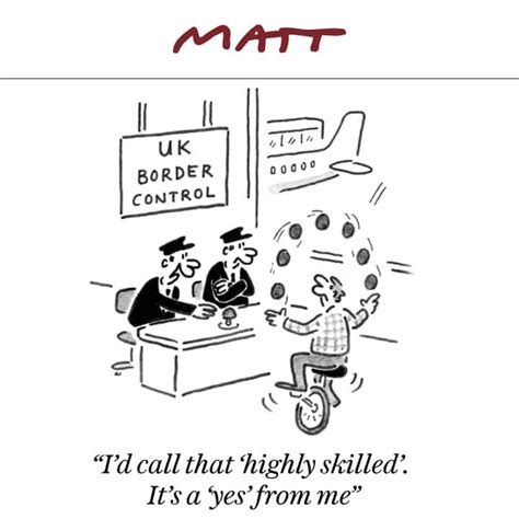 The Telegraph Matt Cartoon Highly Skilled Immigrants Ukpolitics