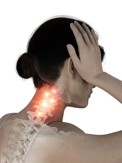 Highlighted Spine Woman Neck Pain Stock Illustrations 74 Highlighted