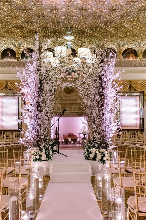 We are saying goodbye to esther @beamysweets. Stunning white floral wedding ceremony set-up at The ...