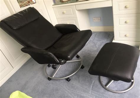 Check spelling or type a new query. IKEA Malung Leather recliner chair and footstool - Black ...