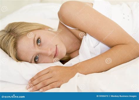 Woman Lying In Bed Stock Image Image Of Beautiful Relaxing 5930473