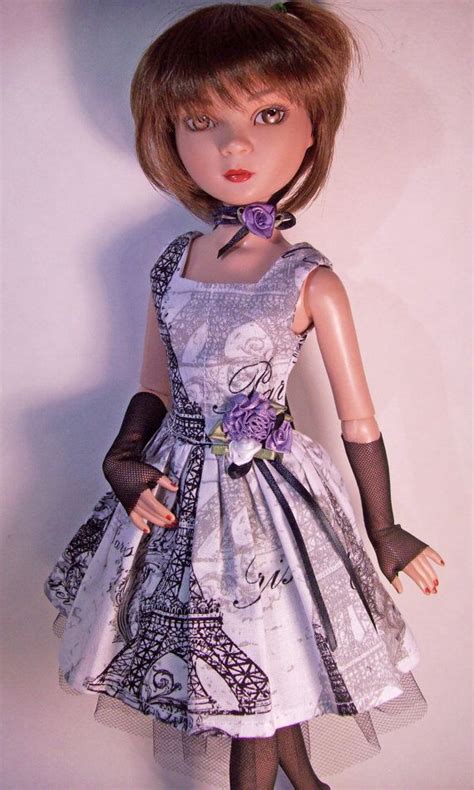 Ooak Pretty In Paris Dress Set For Ellowyne Wilde Volks Dollfie Slim Mini Bjd Tonner Set Dress