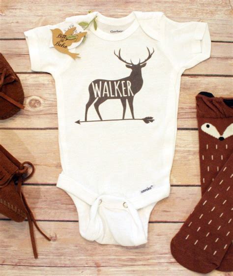 Deer Onesie Custom Onesie Baby Boy Clothes Personalized Name Onesie
