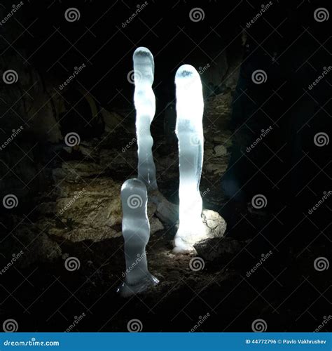 Luminescent Ice Stalagmites Stock Photo Image Of Clear Nature 44772796