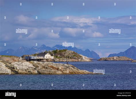 Small Rocky Islets On Norwegian Coast Of Lofoten Islands With Small