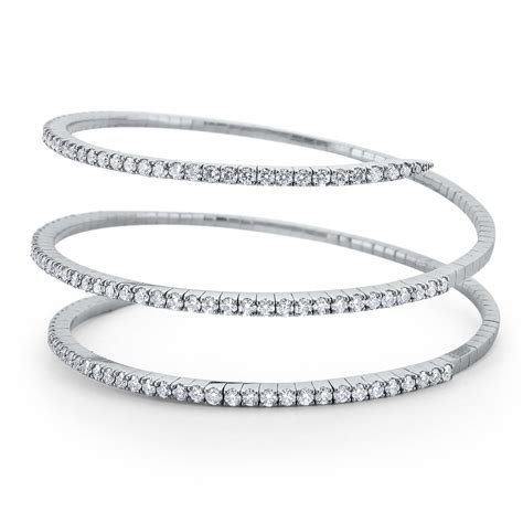Diamond Slinkie Spiral Wrap Bracelet Set In 14 Kt Gold